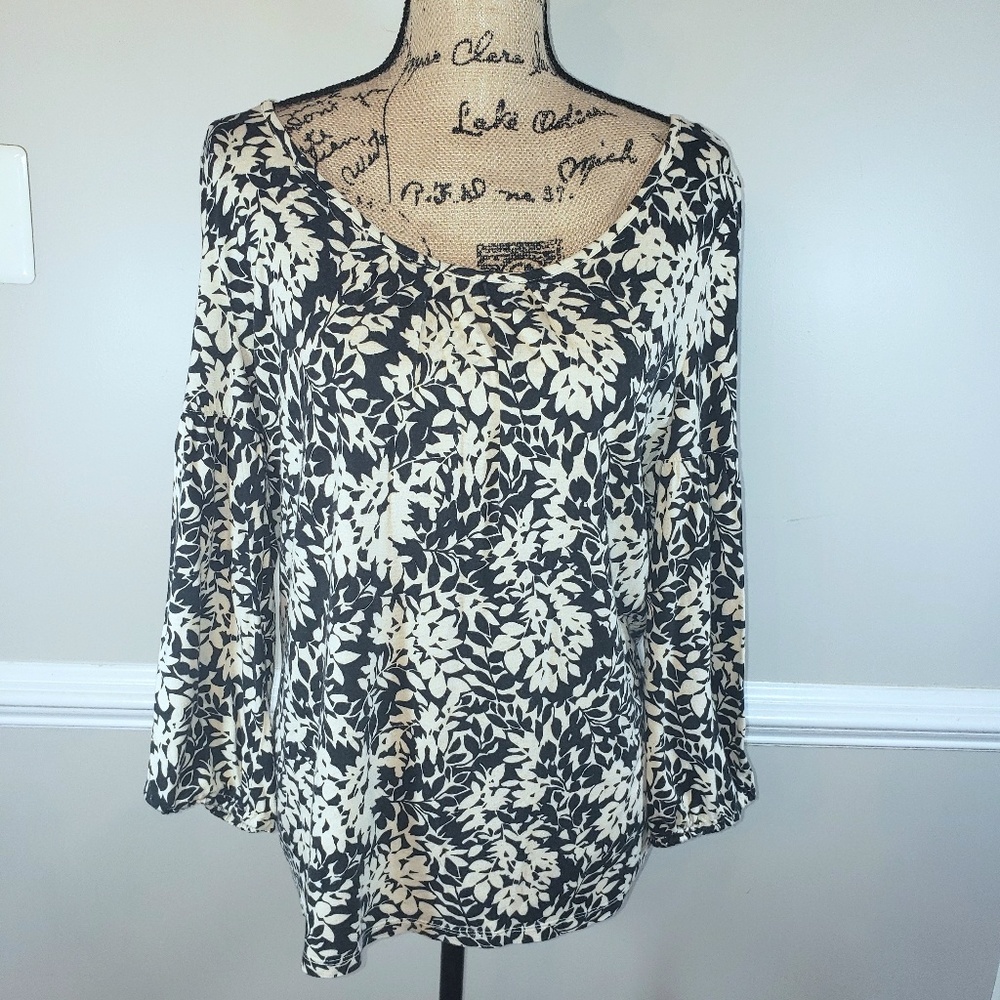 Talbots black/cream top sz XL